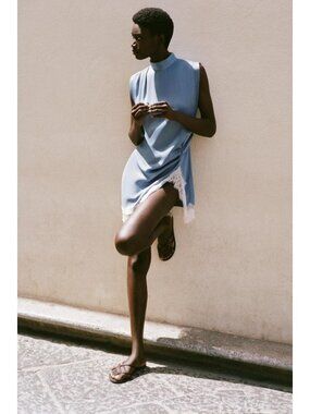 ZARA SATIN LACE DRESS